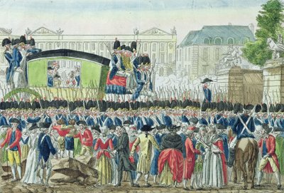 Retour de la famille royale française à Paris le 25 juin 1791 - French School